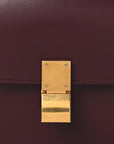Box Calfskin Teen Classic Box Flap Bag Burgundy