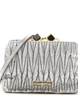 Metallic Matelasse Lux Mini Crossbody Tote Cromo