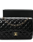 Caviar Quilted Jumbo Double Flap Black