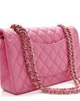 Caviar Quilted Medium Double Flap Pink