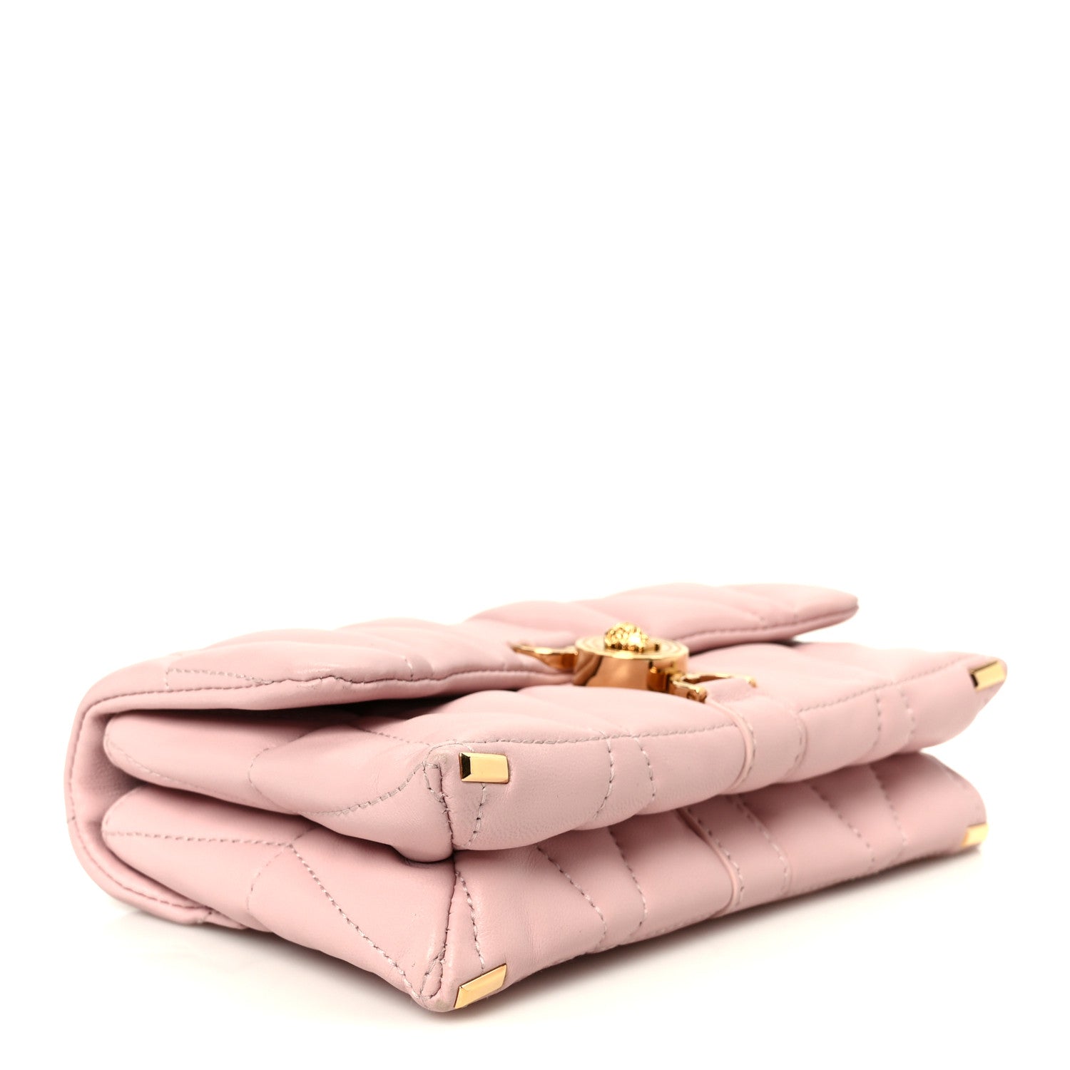 Lambskin Quilted Mini Kleio Crossbody Bag Light Pink