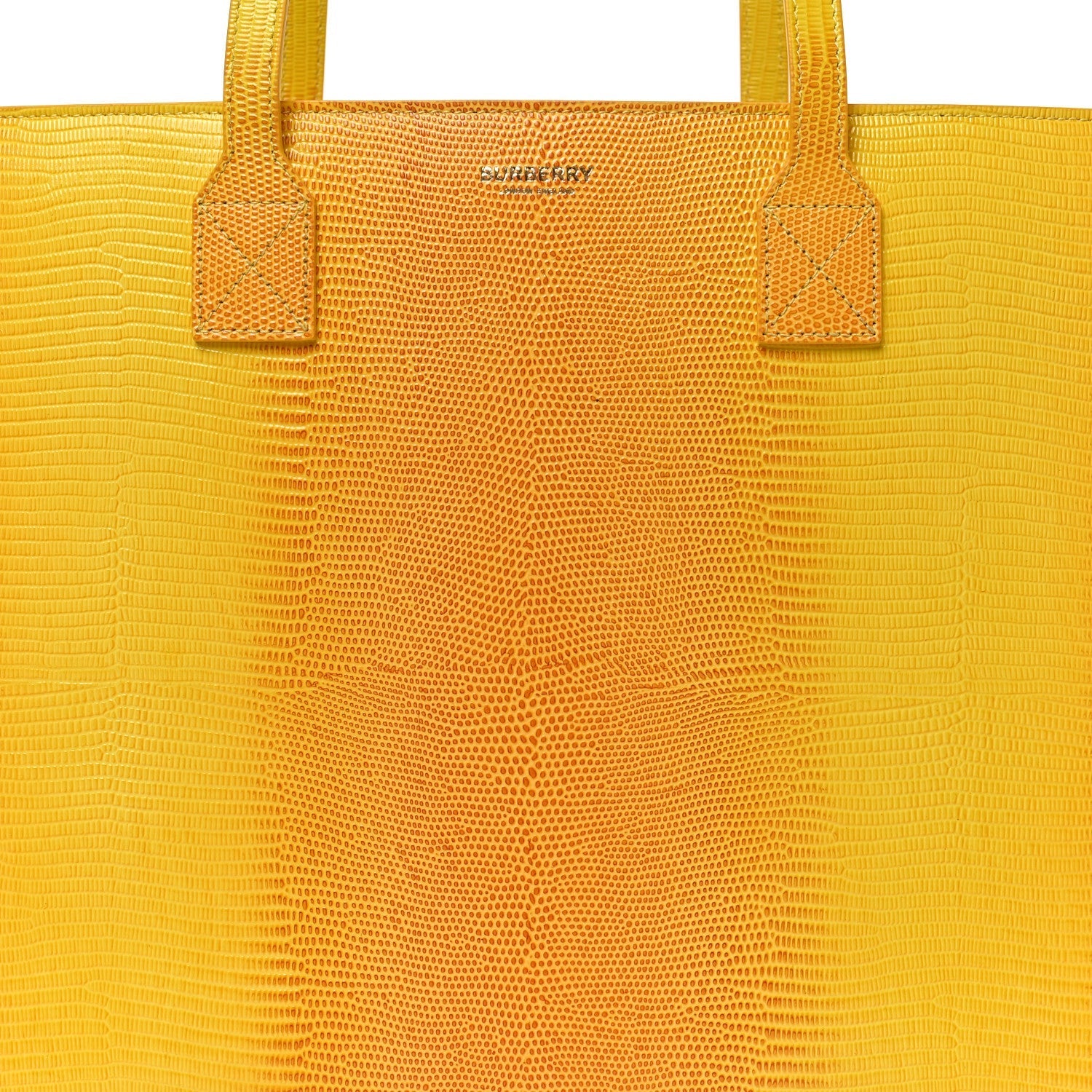 Calfskin Lizard Embossed Medium London Tote Marigold
