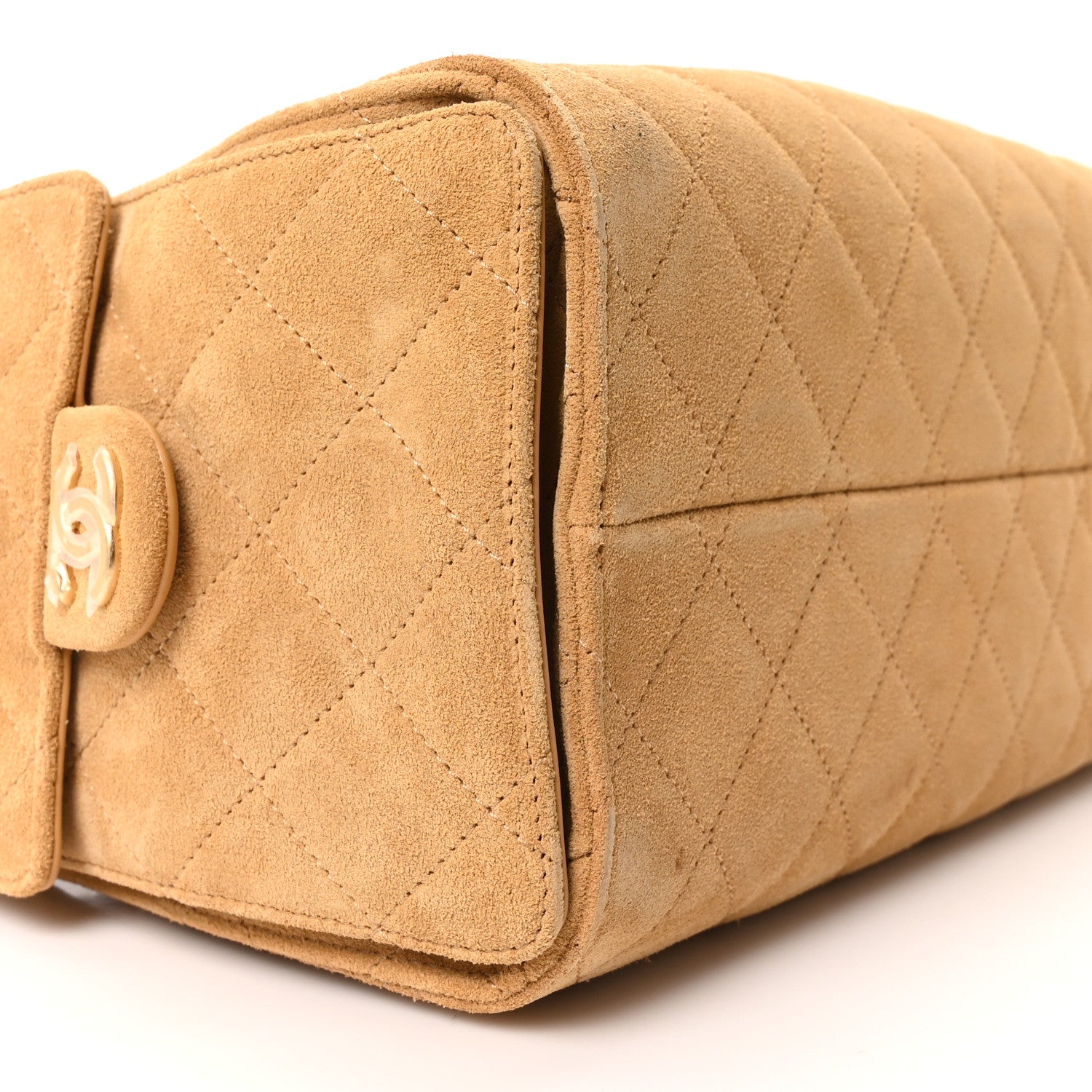 Suede Quilted Small CHNL 25 Handbag Beige