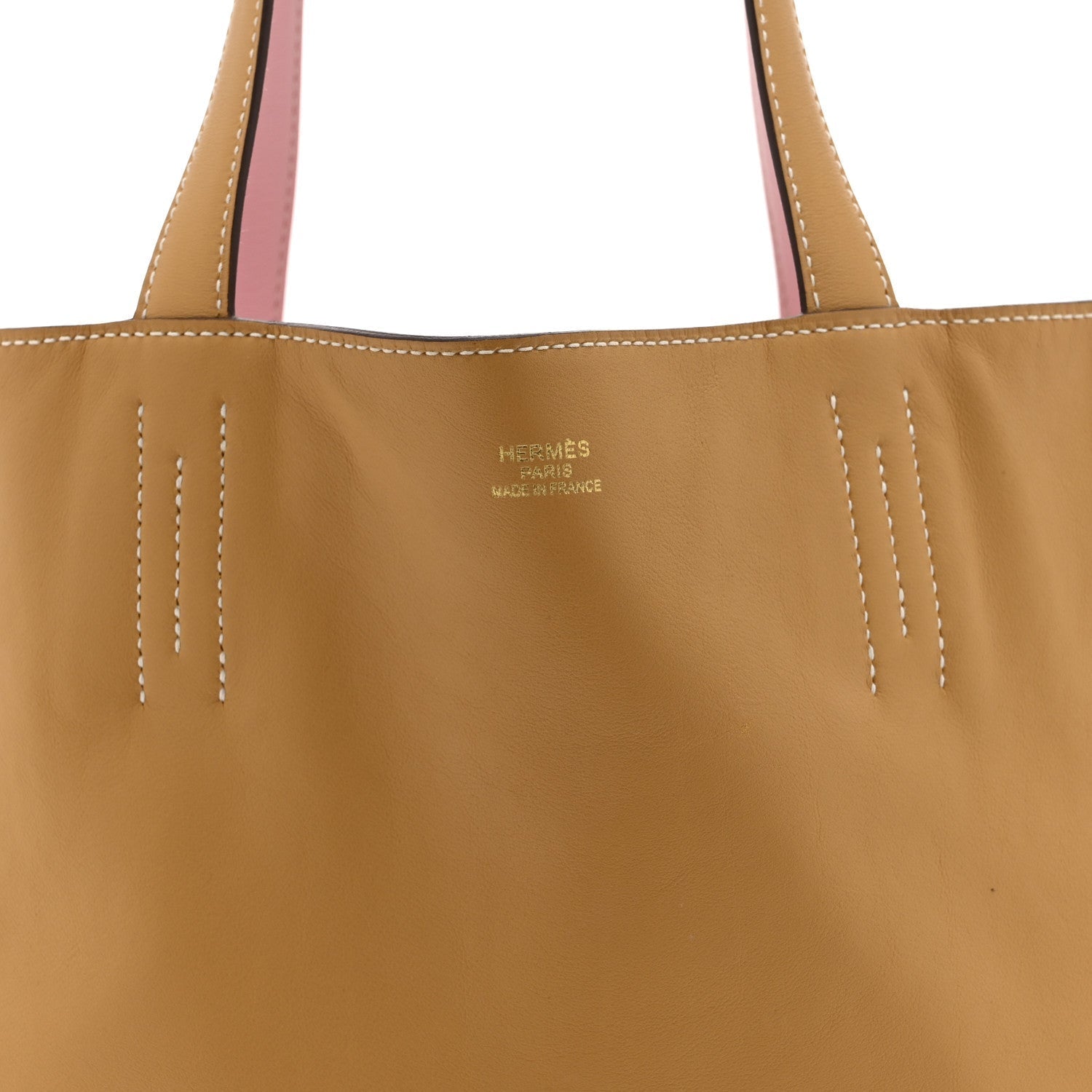 Veau Sikkim Swift Double Sens 28 Reversible Tote Rose Sakura Curry