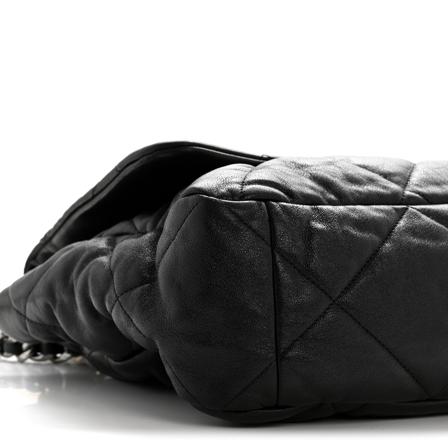 Goatskin Quilted Maxi CHNL 19 Flap Black