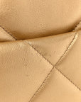 Metallic Goatskin Quilted Medium CHNL 19 Flap Gold