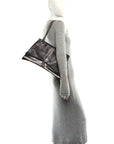 Metallic Crushed Calfskin Large Crush Chain Bag Steel Grey