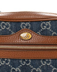 New Denim GG Monogram Dollar Calfskin Mini Ophidia Shoulder Bag Blue Tea Cuir Epilog