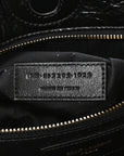 Crinkled Calfskin Matelasse Monogram Niki Multipocket Shopping Tote Black