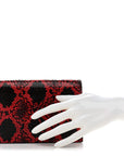 Ayers Monogram Toy Kate Strap Wallet Black Red
