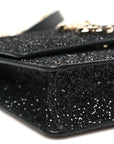 Coarse Glitter Pearl Varenne Shoulder Bag Black