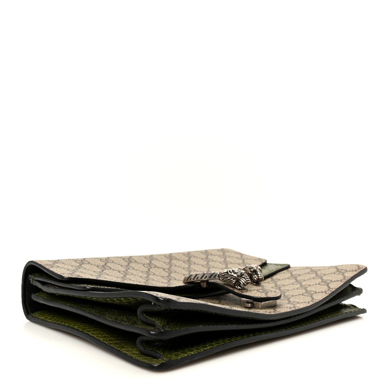 GG Supreme Monogram Snakeskin Medium Dionysus Shoulder Bag Green