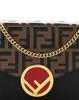 Vitello Cruise F is FNDI Bi-Color FF 1974 Embossed Medium Envelope Wallet On Chain Black Maya