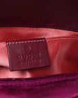 Velvet Matelasse Mini GG Marmont Shoulder Bag Fuchsia Violet Cyclamen