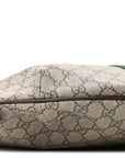GG Supreme Monogram Web Ophidia Half Moon Hobo Brown
