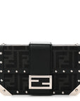 Recycled Fabric Jacquard Vitello Astro FF 1974 Mini Baguette Trunk Asfalto Black