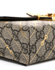 GG Supreme Monogram Calfskin Horsebit Print Mini Padlock Top Handle Shoulder Bag Beige Ebony Light Pink