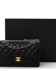 Caviar Quilted Small Double Flap Black
