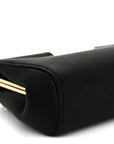 Satin Small Marlene Chain Clutch Black
