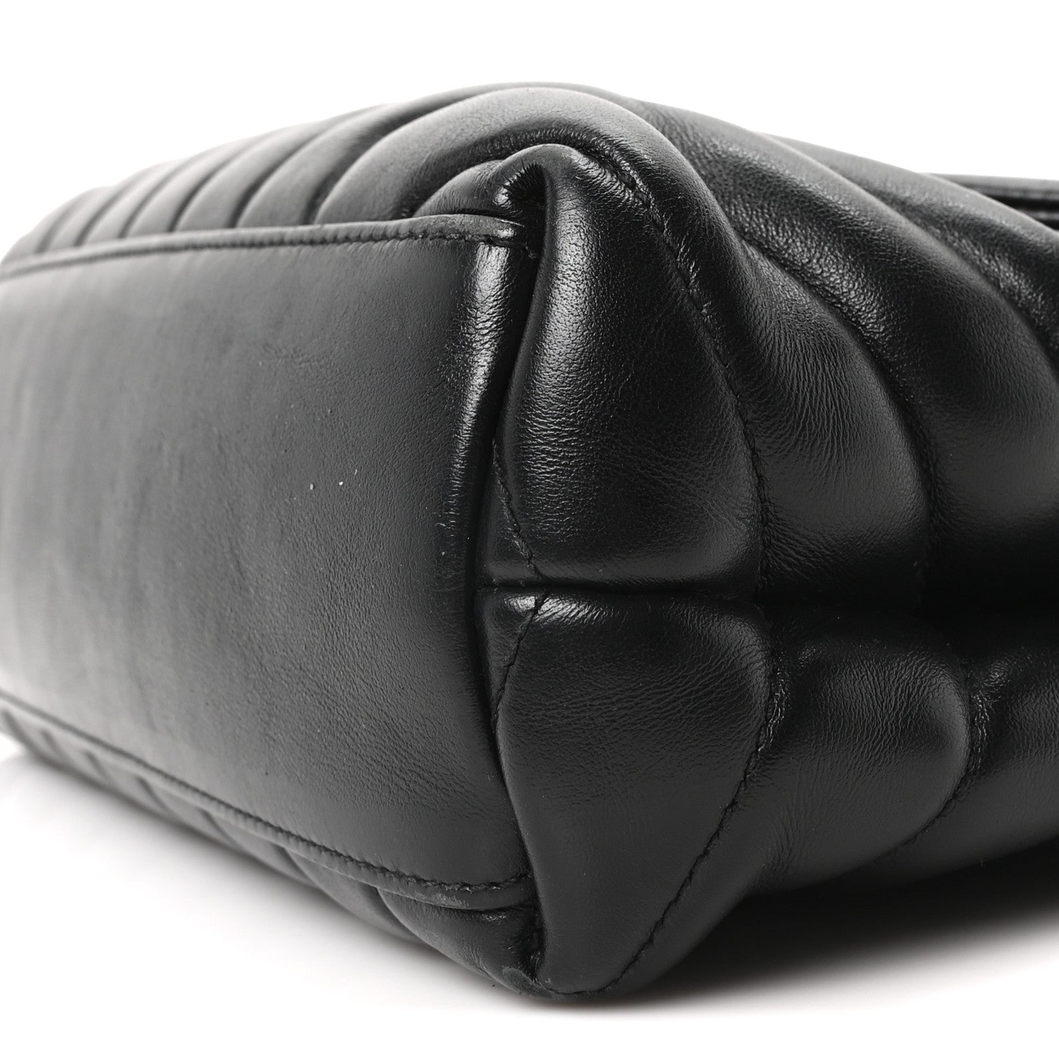 Calfskin Y Quilted Monogram Small Loulou Chain Satchel Black