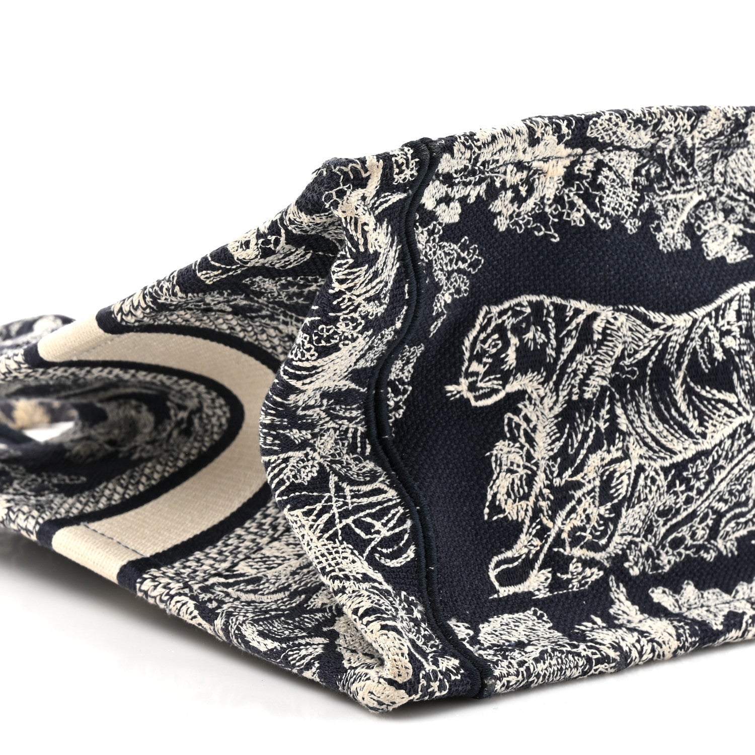 Calfskin D1ORiviera Toile De Jouy Small Book Tote With Strap Blue Multicolor