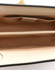GG Supreme Monogram Textured Calfskin Web Small Ophidia Chain Shoulder Bag Beige Ebony Mystic White