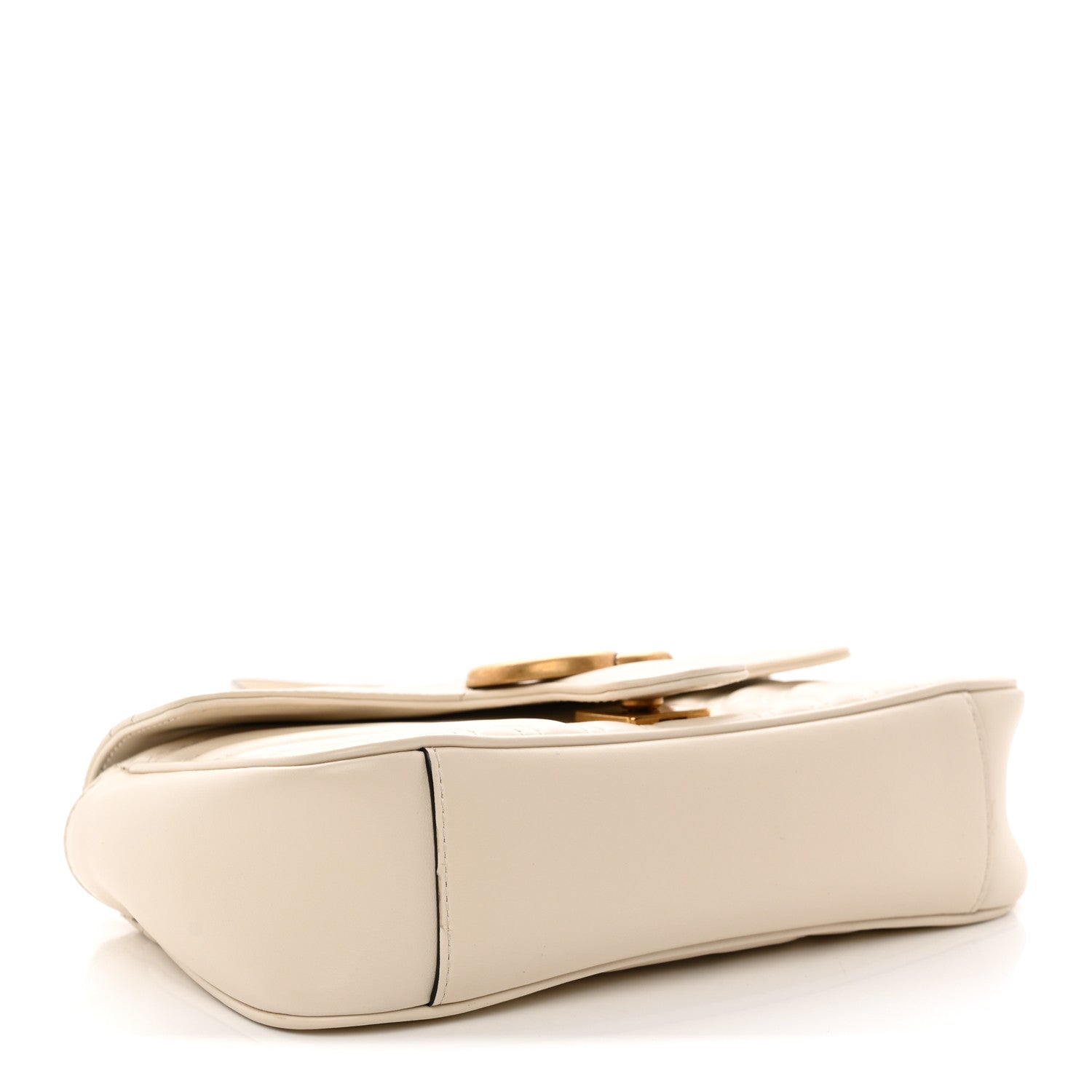 Calfskin Matelasse Mini GG Marmont Shoulder Bag White