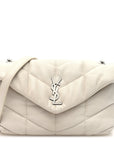 Lambskin Quilted Toy Loulou Puffer Monogram Chain Satchel Crema Soft