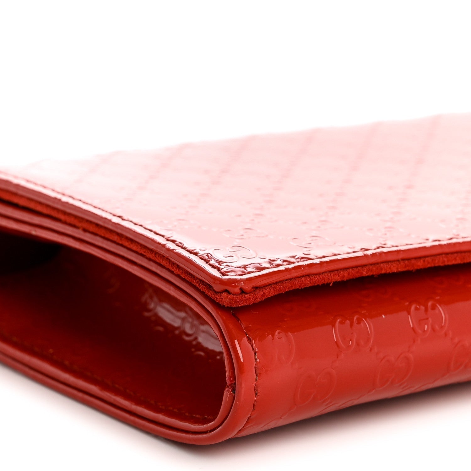 Patent MicroGCCIssima Small Broadway Clutch Red