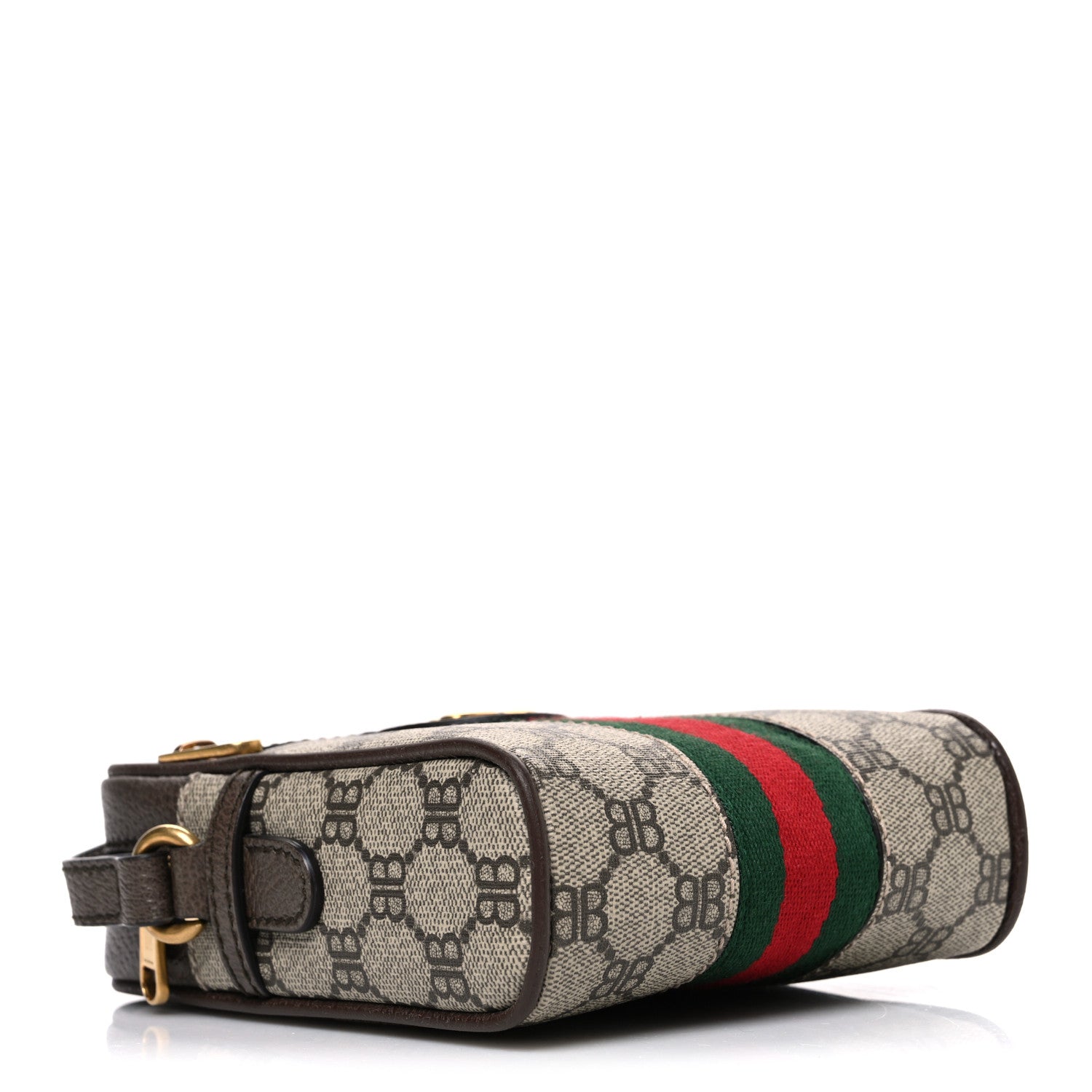 X BLNCG BB Supreme Monogram Web Mini Ophidia Messenger Beige New Acero