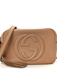 Pebbled Calfskin Small Soho Disco Bag Rose Beige