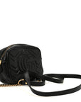 Calfskin Matelasse Mini GG Marmont Chain Shoulder Bag Black