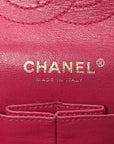 Tweed Quilted Medium Double Flap Fuchsia