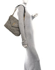 Denim Quilted Medium Loulou Puffer Monogram Chain Satchel Azur
