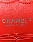 Caviar Quilted Medium Double Flap Red