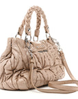 Metallic Nappa Matelasse Top Handle Satchel Cammeo