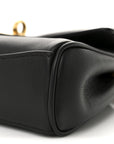 Natural Smooth Calfskin Nano Rodeo Top Handle Handbag Black