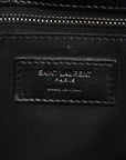 Crinkled Calfskin Matelasse Monogram Medium Niki Chain Satchel Black
