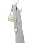 Crinkled Calfskin Matelasse Monogram Baby Niki Chain Satchel White