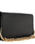 Dollar Calfskin Mini GG Marmont Chain Wallet Black