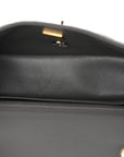 Lambskin Quilted Mini Rectangular Flap Dark Grey