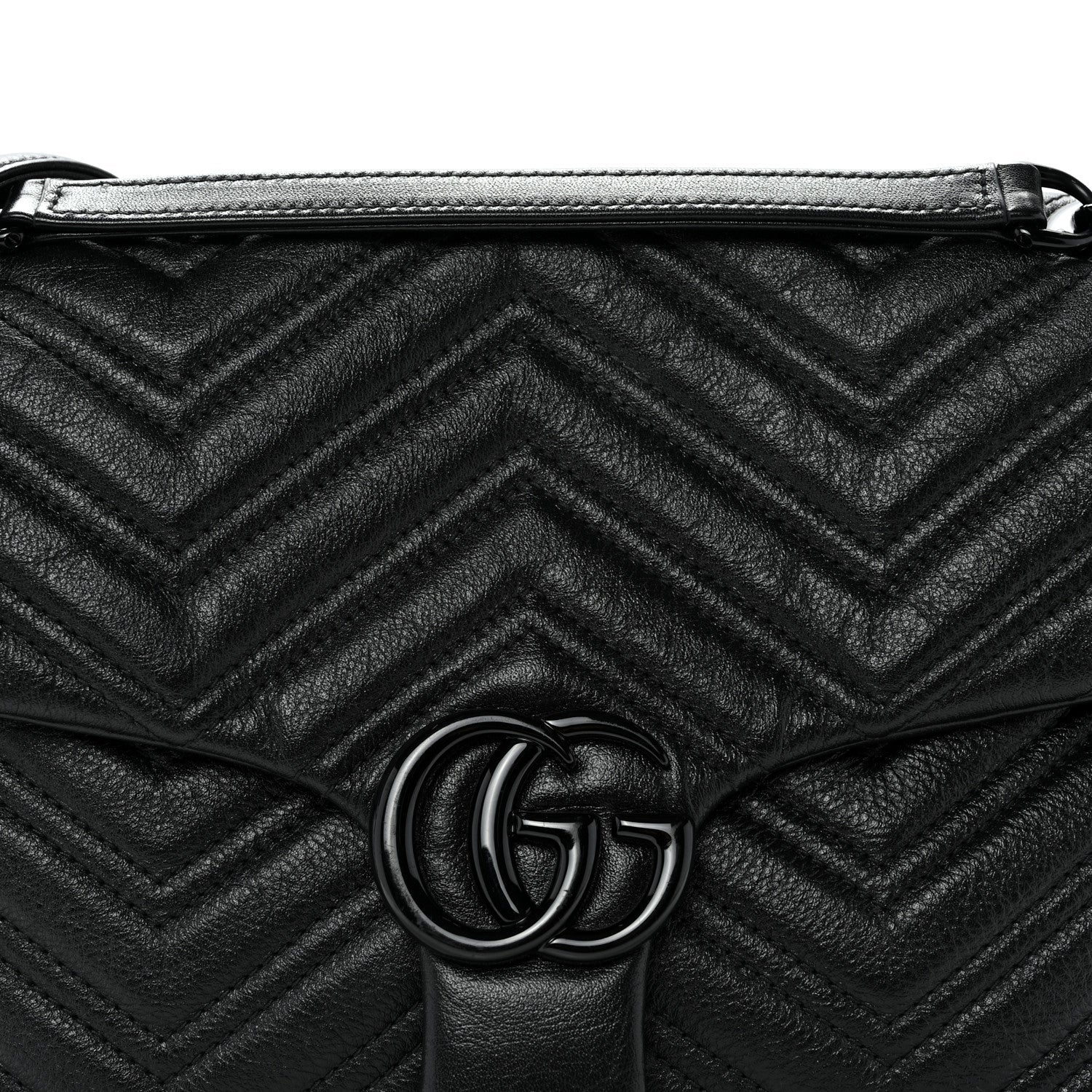 Soft Calfskin Matelasse Medium GG Marmont Shoulder Bag Black