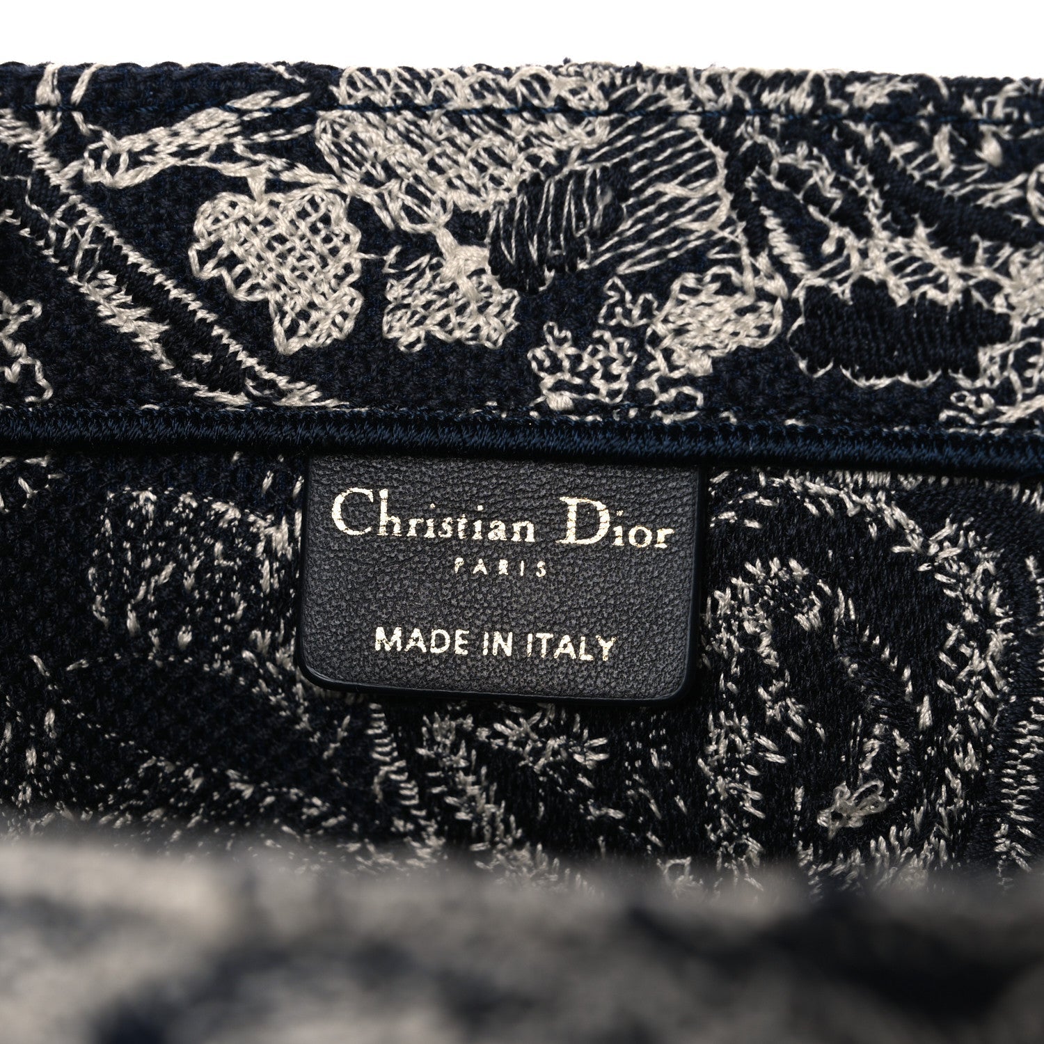 Canvas Embroidered Large D1ORiviera Toile De Jouy Reverse Book Tote Blue