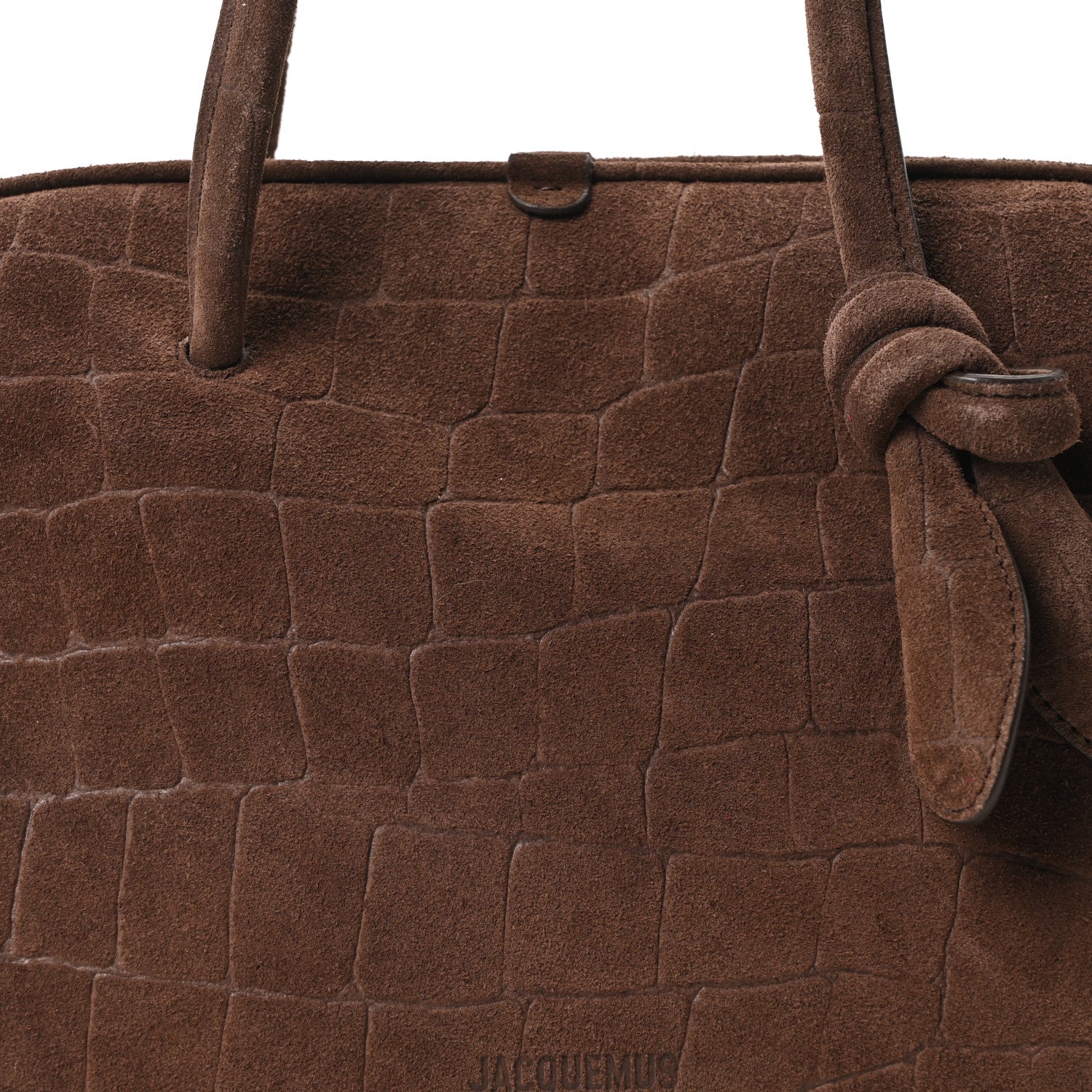 Suede Crocodile Embossed Le Turismo Dark Brown