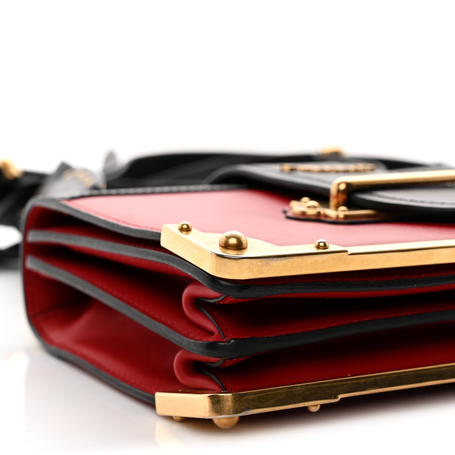 City Calfskin Saffiano Cahier Bag Fuoco Black