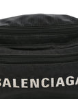 Recycled Sport Nylon Logo Embroidered Wheel Beltpack Black