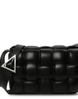 Nappa Maxi Intreccio Padded Cassette Crossbody Bag Black