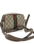 GG Supreme Monogram Web Mini Ophidia Shoulder Bag Brown