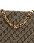 GG Supreme Monogram Large Linea A Hobo Light Brown