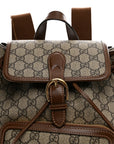 GG Supreme Monogram Azalea Calfskin Retro Interlocking G Buckle Backpack Beige Ebony Brown Sugar